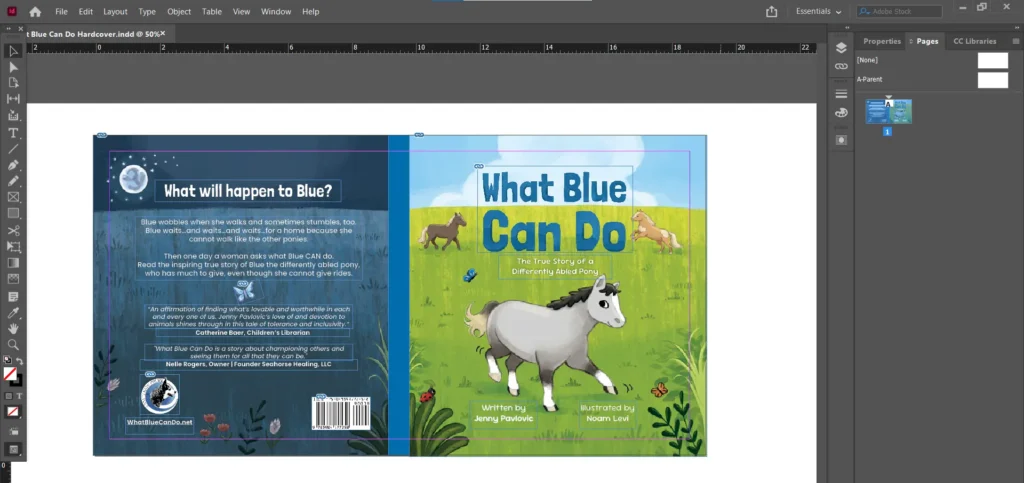 A formatting example from a children's book that I illustrated called What Blue Can Do by Jenny Pavlovic