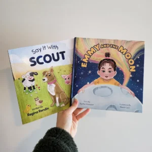 A picture of two children's books illustrated by Noam Levi.