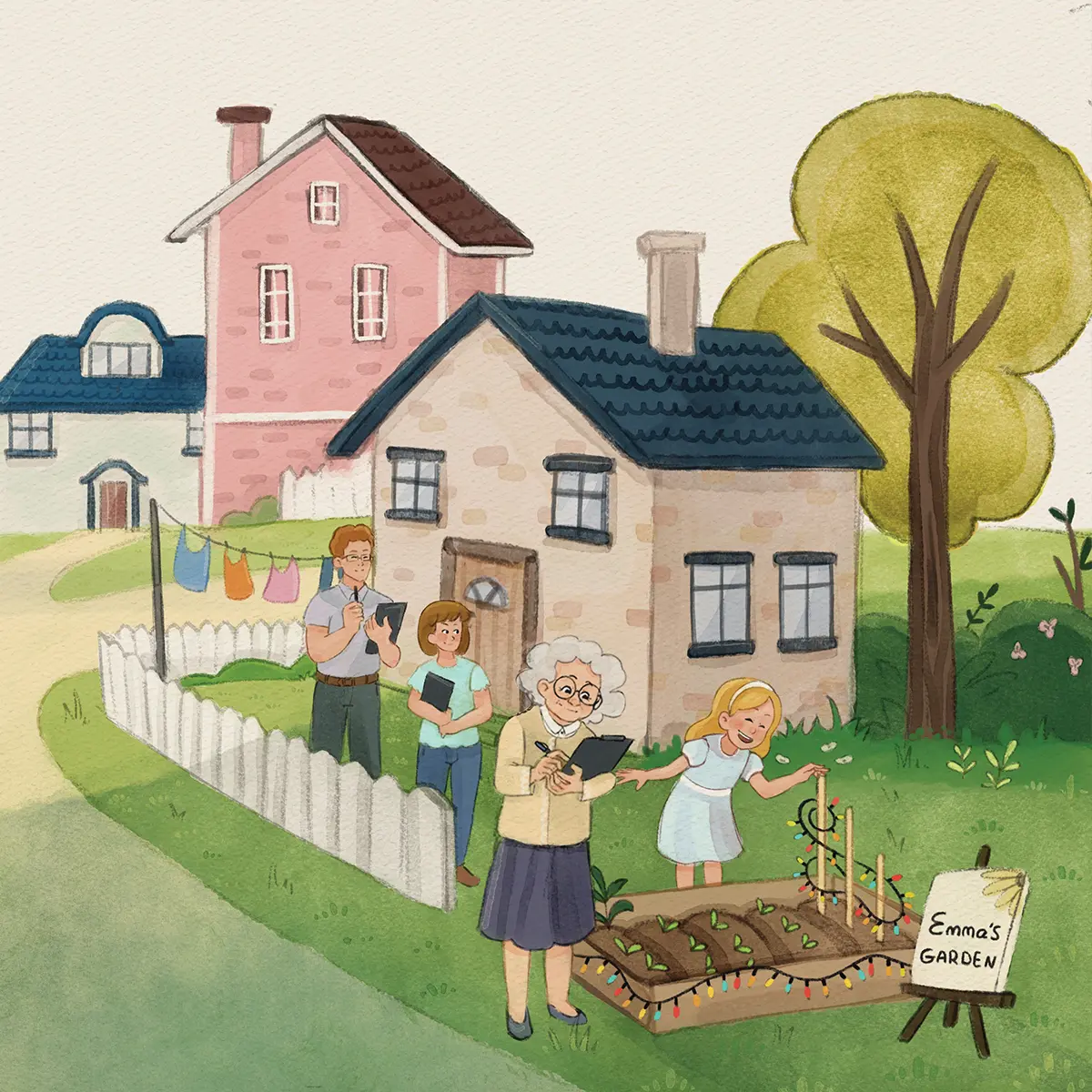 A spread illustration from the picture book 'A Bug In Your Sandwich by Mamta Nanavati, illustrated by Noam Levi